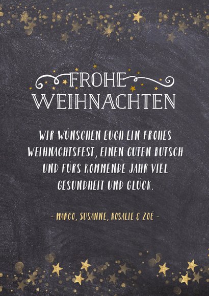 Weihnachtskarte mit Fotos und Goldsternen 3