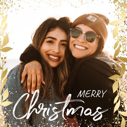 Weihnachtskarte mit Goldakzenten und großem Foto 2