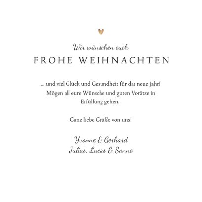 Weihnachtskarte mit niedlichem Reh, Lichterkette und Herzen 3