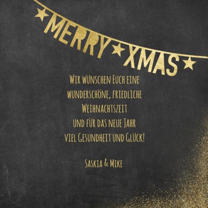 Weihnachtskarte mit Polaroidfotos und Text in Goldlook 3