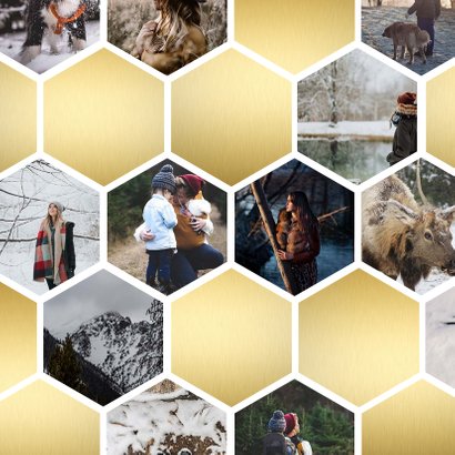 Weihnachtskarte mit vielen Fotos in Wabenmuster 2