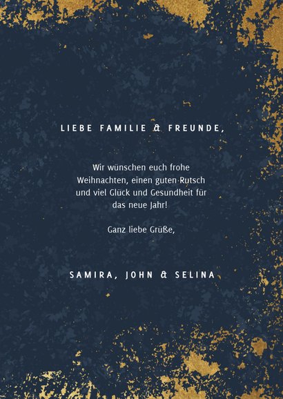Weihnachtskarte mit vier Fotos und Goldeffekten 3