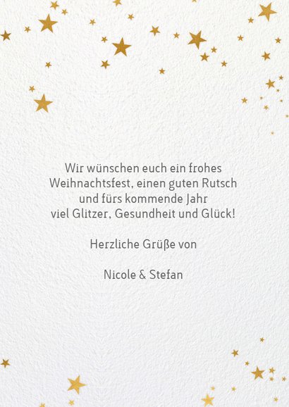 Weihnachtskarte mit Weihnachtsbaum in Goldlook 3