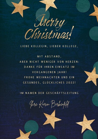Weihnachtskarte Mitarbeiter Corona 'Mit Abstand' 3