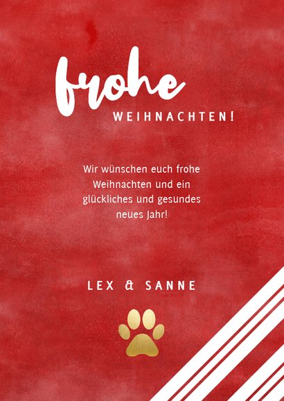 Weihnachtskarte rote & weiße Streifen, Foto und Stechpalme 3