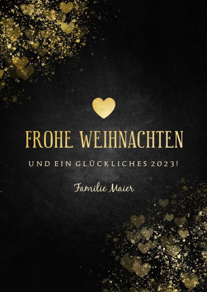 Weihnachtskarte schwarz Foto in Herz 3