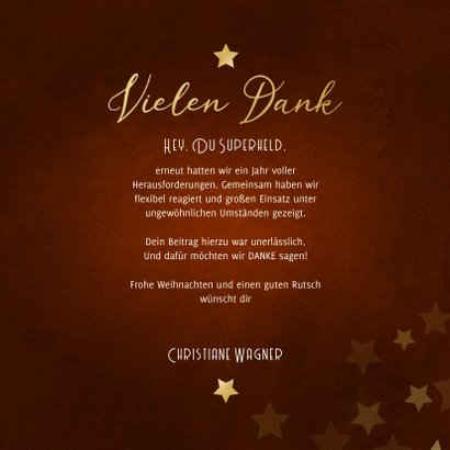 Weihnachtskarte Vielen Dank Goldschrift 3