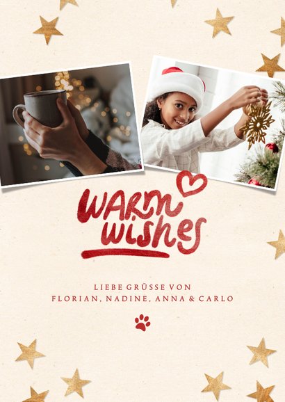 Weihnachtskarte 'Warm wishes' eigenes Foto 3