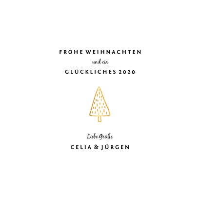 Weihnachtskarte 'Warm wishes' weiß und gold 3