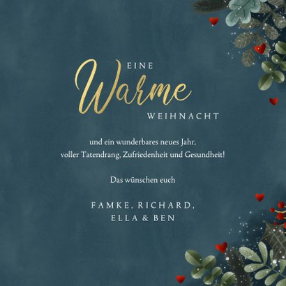 Weihnachtskarte Warme Weihnachten 3