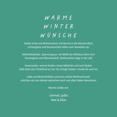 Weihnachtskarte Warme Winterwünsche 3