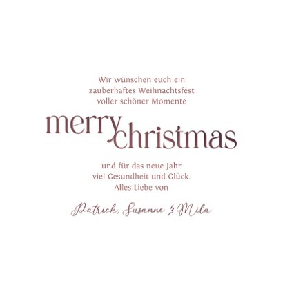 Weihnachtskarte Weihnachtskugeln mit Schnee 3