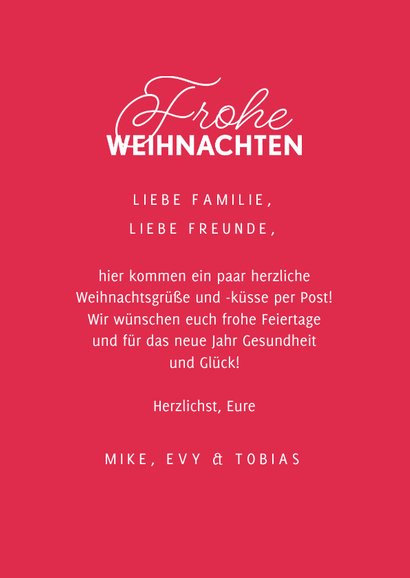 Weihnachtskarte Weihnachtskuss 3