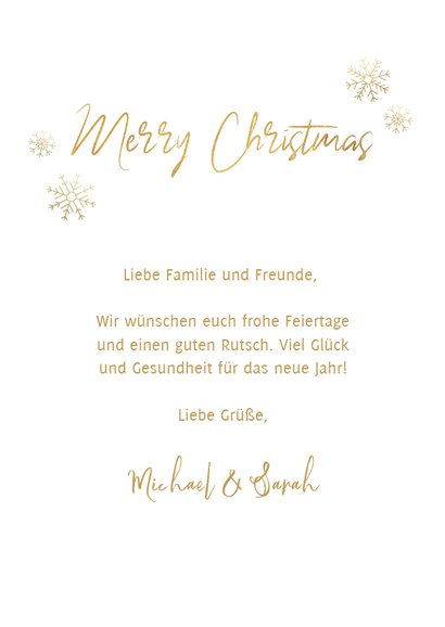 Weihnachtskarte winterlich mit Foto und Schneeflocken 3