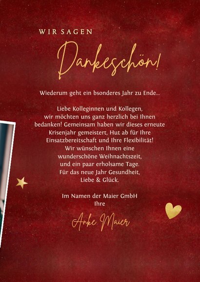 Weihnachtskarte 'Zusammen stark' Stern 3