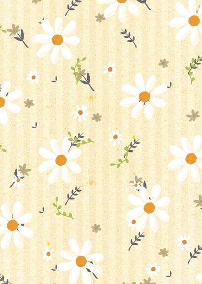 Welkom lief klein wonder-flowers and stripes-geboorte kaart Achterkant