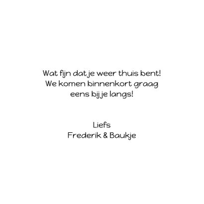 Welkom thuis kaart zwart wit 3