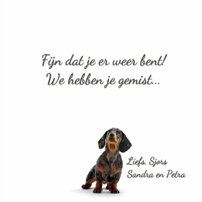 Welkom thuiskaartje met een lief hondje 3