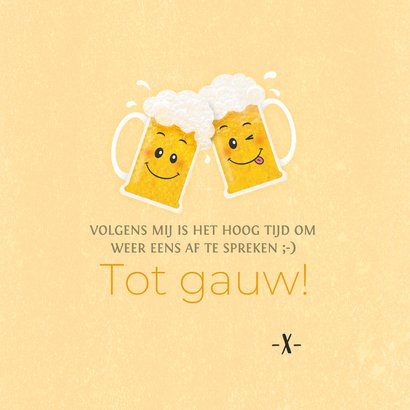 Wenskaart afspreken om een biertje te doen 3