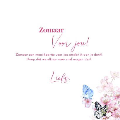 Wenskaart bloesemtak vlinders 3