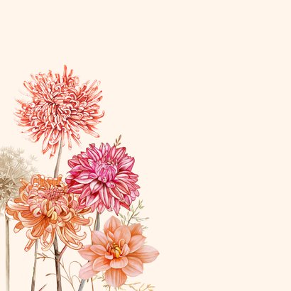 Wenskaart dahlia's in pastelkleuren 2