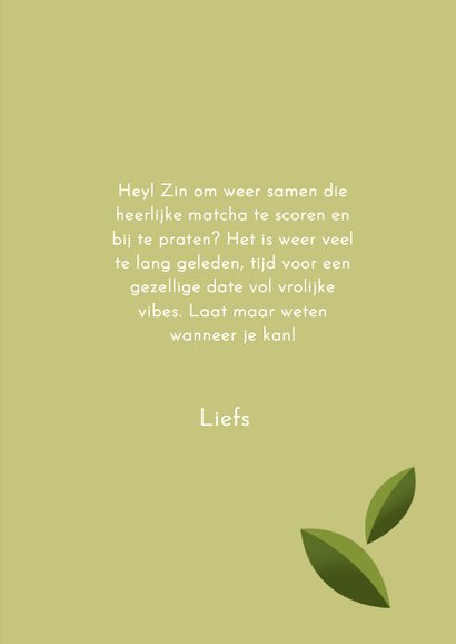 Wenskaart geïllustreerde matcha kaart 3