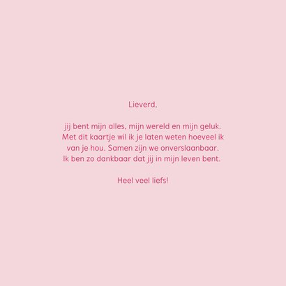 Wenskaart ik hou van jou roze raster typografie 3