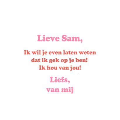 Wenskaart ik vind je lief hartjes 3