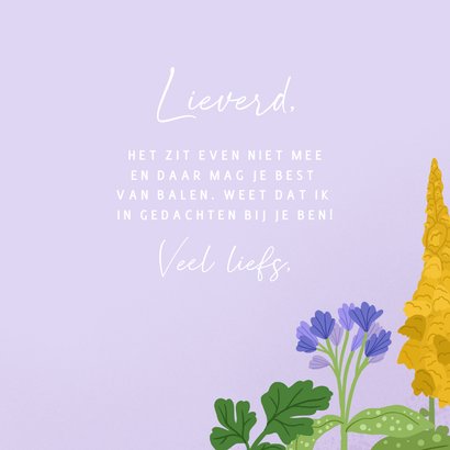 Wenskaart in gedachten bij jou met wilde bloemen 3