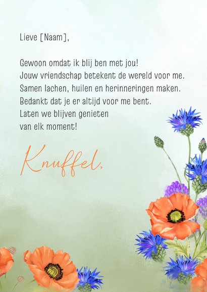 Wenskaart klaprozen en korenbloemen 3