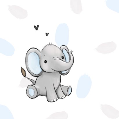 Wenskaart kleinzoon opa en oma olifant hartjes 2