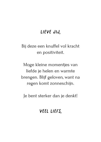 Wenskaart knuffel vol positieve energie illustratie batterij 3