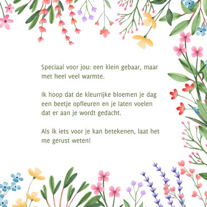 Wenskaart kus door de brievenbus botanisch kleurrijk 3
