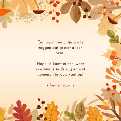 Wenskaart kus door de brievenbus warm kunstzinnig herfst 3