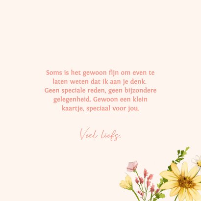 Wenskaart met bloemen vol liefs 3