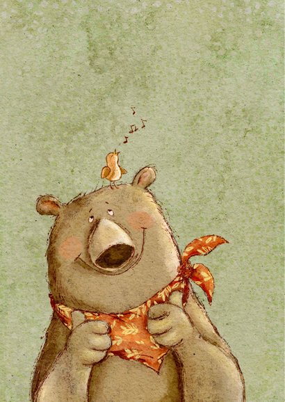 Wenskaart met dikke bereknuffel 2