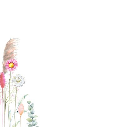 Wenskaart met droogbloemen 2