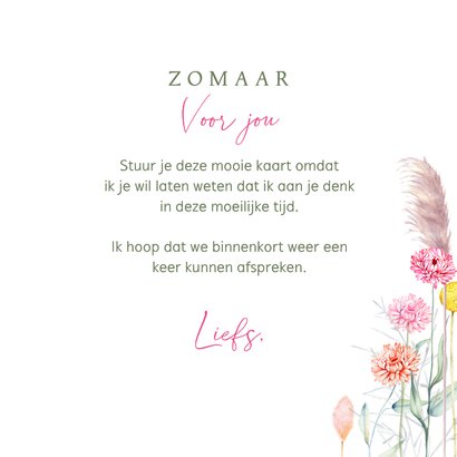 Wenskaart met droogbloemen 3