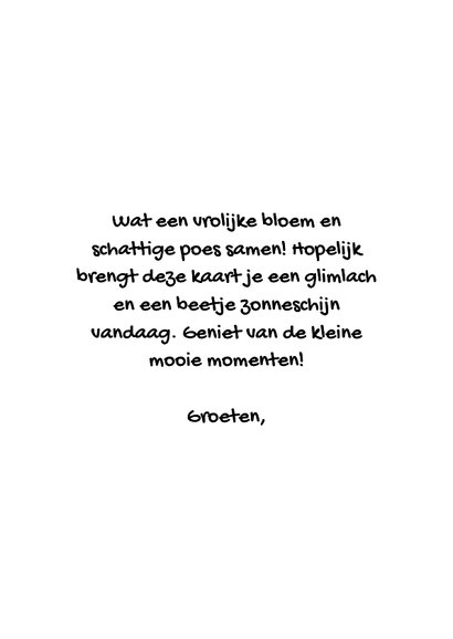 Wenskaart met een bloempoes 3