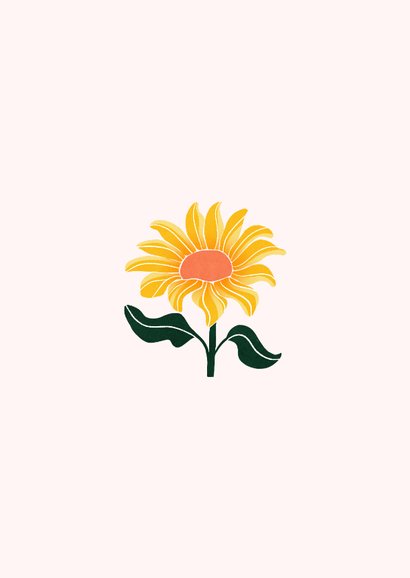 Wenskaart met een vrolijke zonnebloem 2