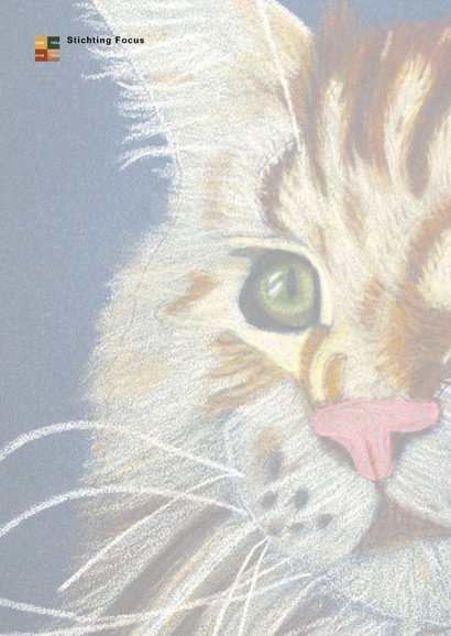 Wenskaart met getekende poes 2