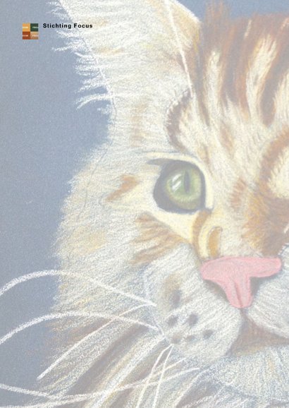 Wenskaart met getekende poes 2