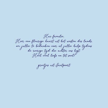 Wenskaart met kunst in blauw- en paarstinten 3