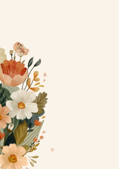 Wenskaart met stijlvolle bloemen 2