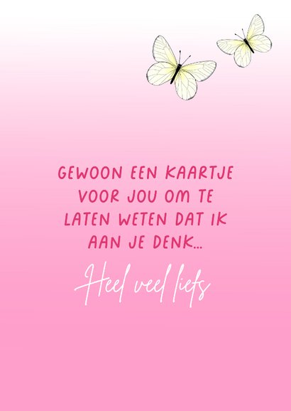 Wenskaart met vogel, vlinders en lieveheersbeestjes 3