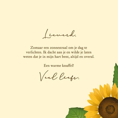Wenskaart met zonnebloemen patroon 3