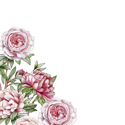 Wenskaart mooie dubbele rozen  2