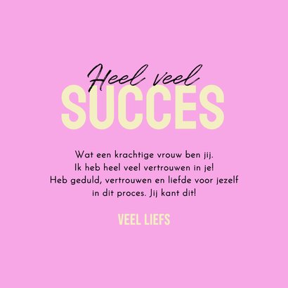 Wenskaart motiverend zet 'm op powervrouw roze geel 3