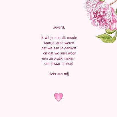 Wenskaart pioenrozen roze 3