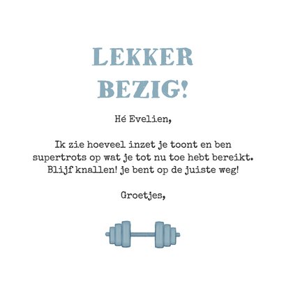 Wenskaart sport motiverend fitness trots 3